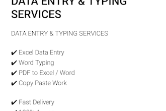 do accurate data entry, copy paste and web research