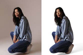 do professional model hair masking and background removal