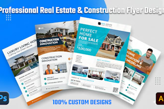 design professional real estate and construction flyer for market