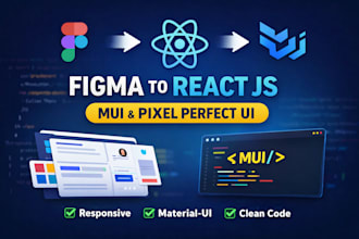 convert figma design to reactjs with mui pixel perfect responsive UI