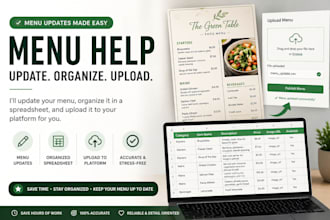 create or update food delivery menus doordash uber eats etc