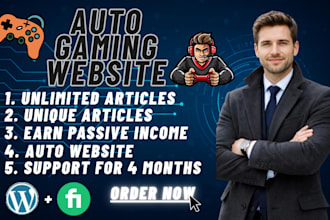 design a responsive autopilot and an auto gaming blog on wordpress