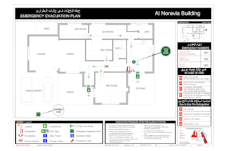 design fire evacuation plan and fire exit drawing in autocad