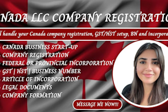 handle your canada company registration, gst, hst setup and incorporation bylaws