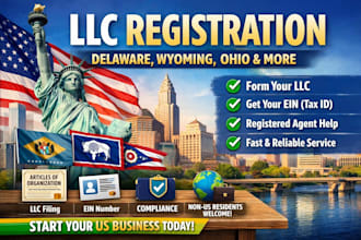 do llc registration in delaware, wyoming, ohio, and more