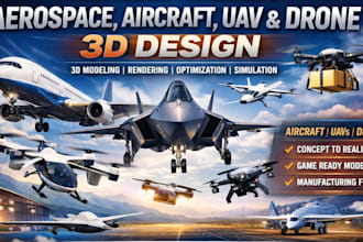 deliver professional aerospace, aircraft, uav, and drone 3d design