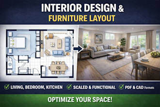 design interior layouts and furniture plans for your space