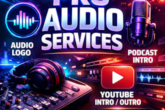 create a professional audio logo, podcast intro, and youtube intro music