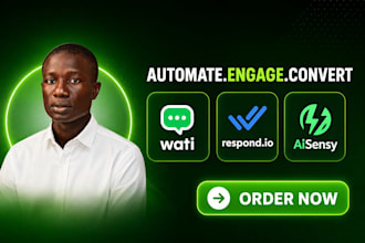 setup whatsapp business API with 360dialog, respond io, wati, aisensy, reply io