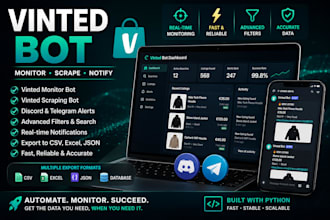 do custom vinted bot, discord vinted bot, vinted scraping bot vinted monitor bot