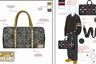 design fashion tech pack clothing bag tech pack streetwear activewear tech pack