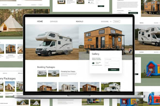 design modern glamping rv park campground house bounce inflatable rental website