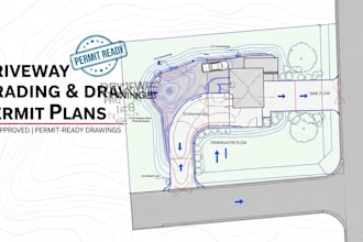 create driveway grading drainage paving site plan for city permit