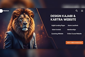design a kartra or kajabi online course, elearning website