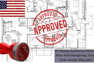 pe stamp california florida new york newjersey texas hvac design mep plan