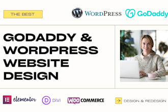 design godaddy website, wordpress website design with divi, landing page design