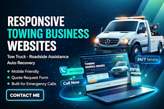 build responsive website towing services tow truck auto roadside quote form