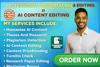 proofread, edit or humanize ai text, thesis dissertation essay research proposal