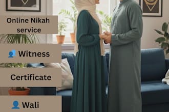 do nikah online for islamic wedding with witness, provide official certificate