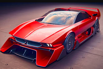 craft mid engine sports car, photorealistic car rendering,configurator,fusion360