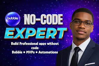build a simple no code app or mvp using bubble or adalo