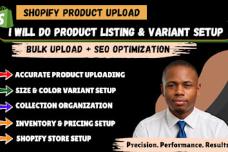 do shopify bulk product listing, set up variants and organize product catalog
