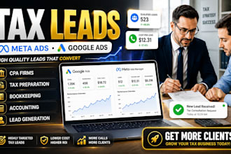 generate tax preparation leads, finance leads, income tax leads, tax firm leads