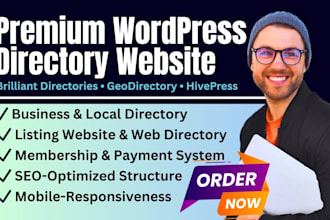 design a premium level brilliant directories website wordpress directory