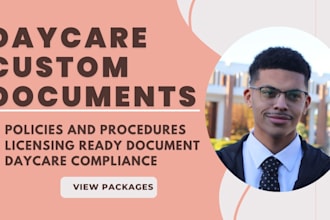 write daycare policies and procedures for licensing and compliance