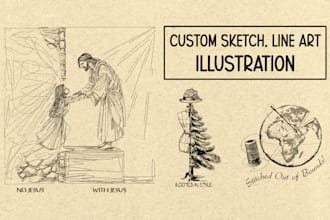 do unique sketches or continuous line art illustration