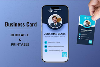 design a clickable and printable business card with qr code