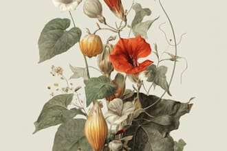 craft a beautiful botanical or floral illustration