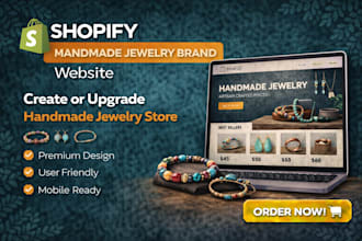 do shopify handmade jewelry website design, shopify ecommerce website developer