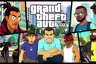 make realistic cartoon gta portrait from your photo