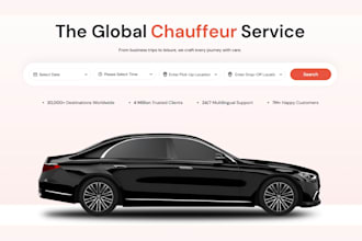 design limousine website, taxi website, taxi booking, chauffeur booking website