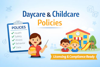 write daycare and childcare policies for licensing approval