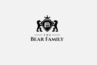 design powerful unique bear family business logo