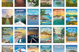 create custom travel destination poster
