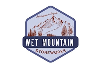 design mountain background logo with clothing theme