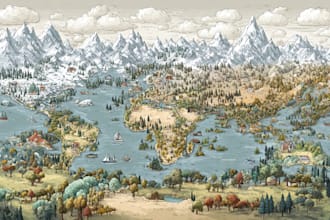 draw a custom illustrated map of any country, city or place