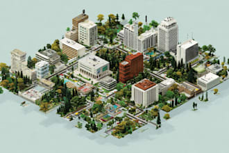 create a isometric map vector illustration