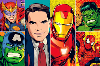 draw comic superhero pop art portraits