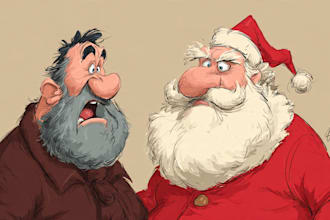 draw christmas cartoon caricature