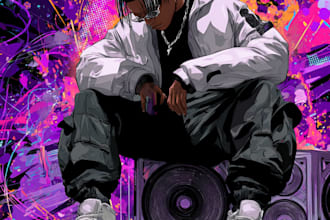 design pen and pixel 90s hip hop style cover art