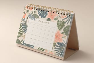 design custom calendar planner, wall calendar, desk calendar