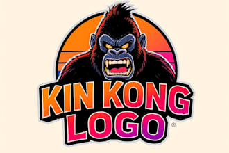 design a powerful king kong mascot logo for your brand
