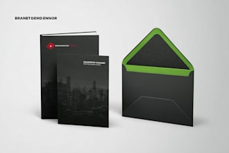 do custom presentation folder design or pocket folder and envelope design