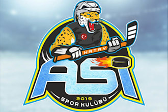 design high quality vintage esport hockey logo with t shirt design