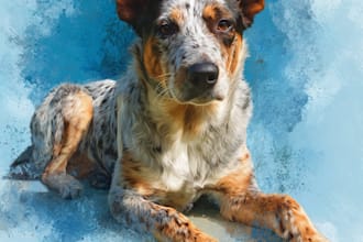 draw amazing royal pet portrait in custom caricature