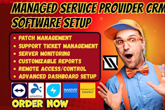setup msp software teamviewer splashtop freshservice nakivo site24x7 it glue CRM